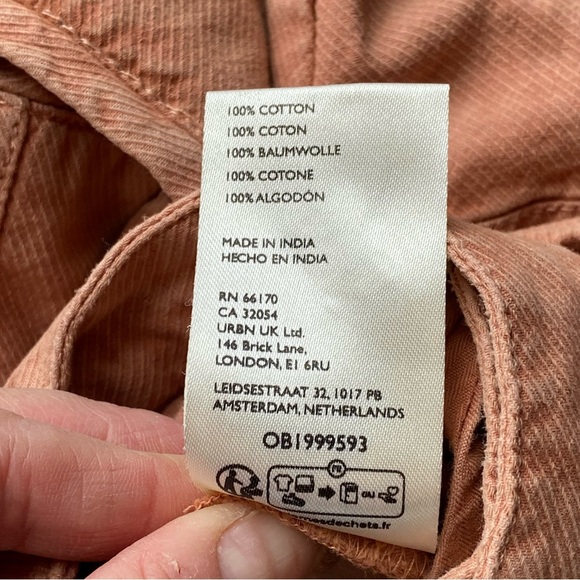 Free People Tuscany Coral Sarina Pleated Barrel Leg Bohemian Trousers Size 8 - Picture 12 of 16